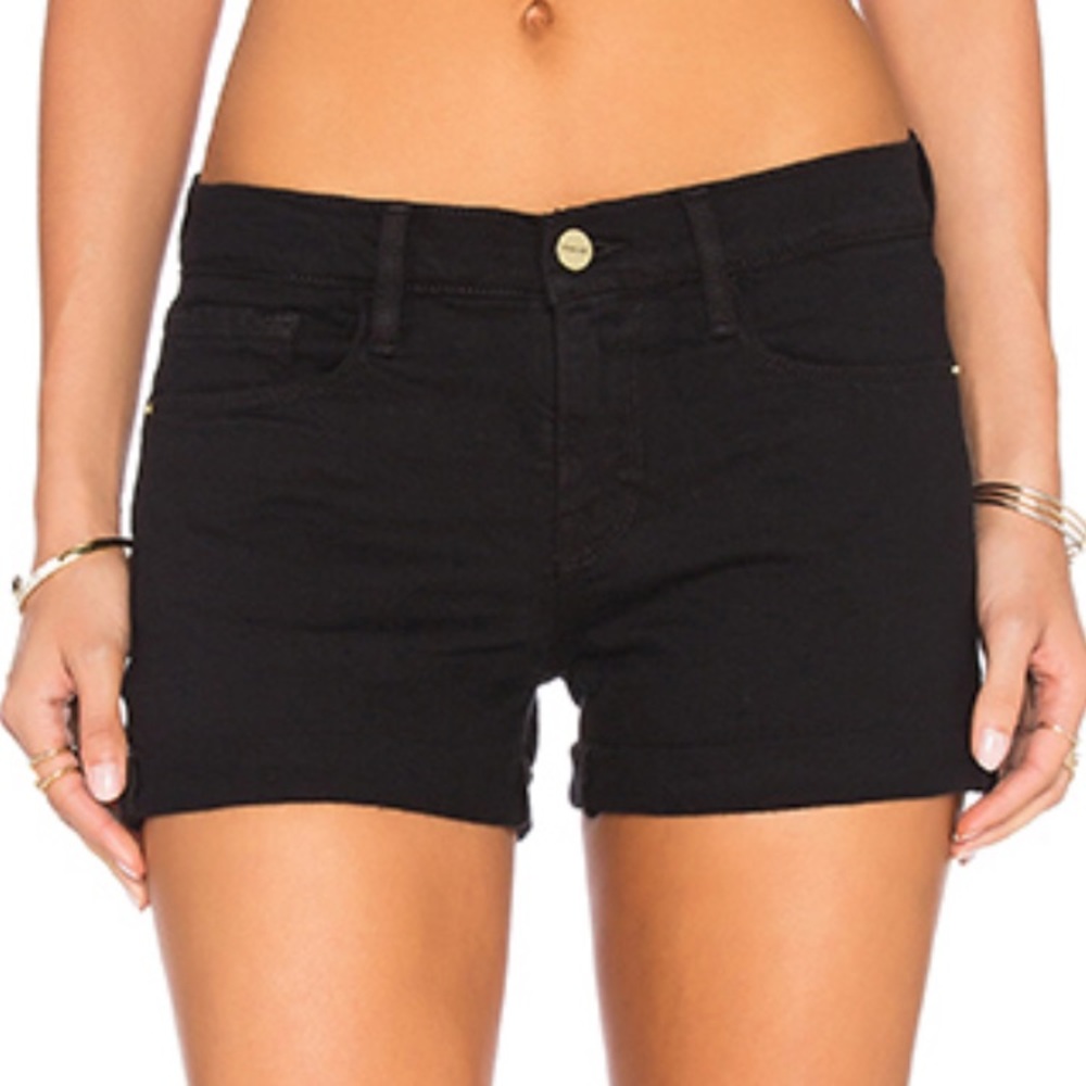 Frame black denim jean shorts size 27